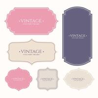 set of vintage frame labels vector