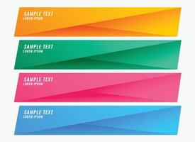 colorful bright banners set with text space vector