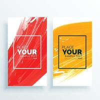 red and yellow abstract banners set background vector