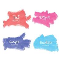 set of colorful paint brush stroke vector