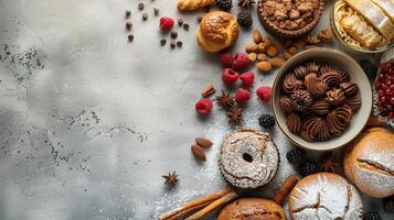 Assorted Bread Varieties on a Table photo