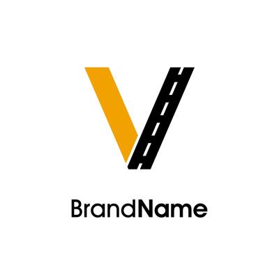 Simple Minimalist Initial V Way Logo