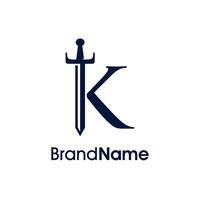 Elegant Initial K Sword Logo vector
