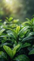 Sunlit Green Plant Close Up photo