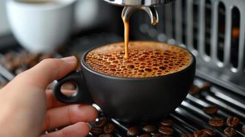 Pouring Coffee Into Coffee Machine photo