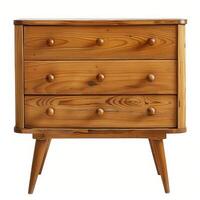 Wooden Dresser With Black Legs and Drawers photo