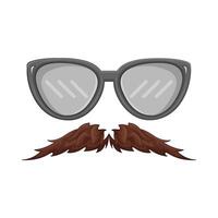 ilustración de Bigote y lentes vector