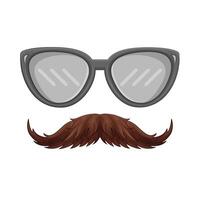 Illustration of mustache and glasses vector