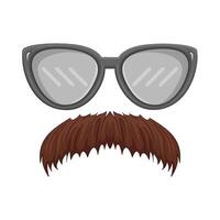 ilustración de Bigote y lentes vector