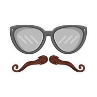 Illustration of mustache and glasses vector