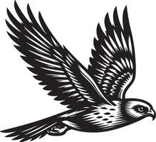harrier bird silhouette illustration vector
