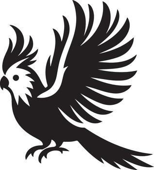 cacatúa silueta negro ilustración vector