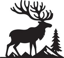 deer head illustration vector