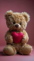 Brown Bear Holding Red Heart photo