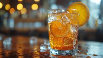 Close Up of a Drink on a Table photo
