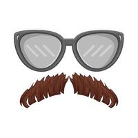 ilustración de Bigote y lentes vector