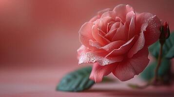 Pink Rose With Water Droplets photo