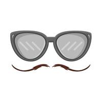 ilustración de Bigote y lentes vector