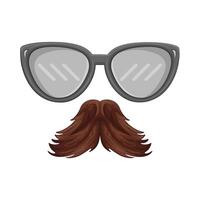 Illustration of mustache and glasses vector