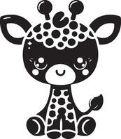 cute baby giraffe art vector