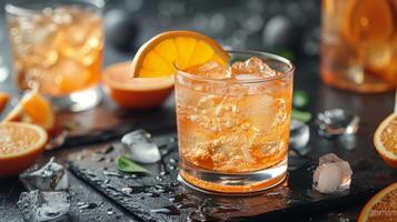 Close Up of a Glass of Orange Juice photo