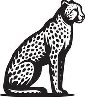 Cheetah black Art Illustration vector