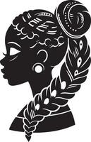 African girl hairstyle illustration vector