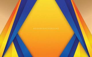 Illustration graphic of abstract background blue and yellow with golden color overlap layers modern vector
