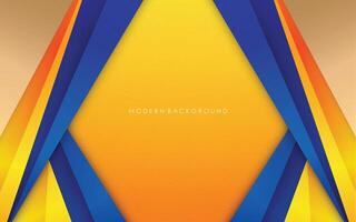 Illustration graphic of abstract background blue and yellow with golden color overlap layers modern vector