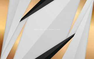 modern abstract black white and golden luxury lines background vector