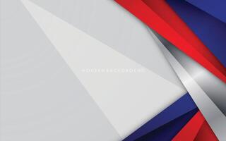 Modern background blue with white and red color vector