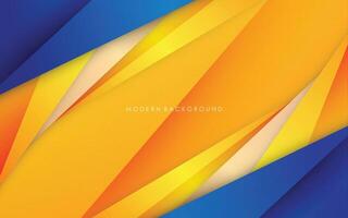 Illustration graphic of abstract background blue and yellow with golden color overlap layers modern vector