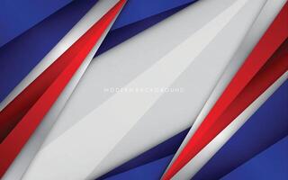 Modern background blue with white and red color vector