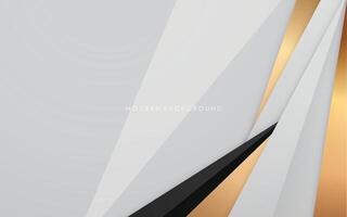 modern abstract black white and golden luxury lines background vector