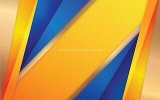 Illustration graphic of abstract background blue and yellow with golden color overlap layers modern vector