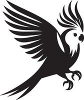 cockatiel Silhouette black Illustration vector