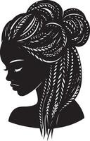 African girl hairstyle illustration vector