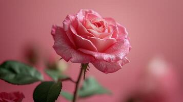Pink Rose With Water Droplets photo
