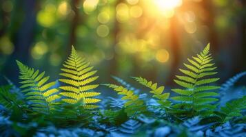 Close-Up of Fern Leaf in Forest photo