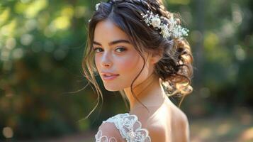 Woman With Flower in Hair photo