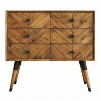 Wooden Dresser With Black Legs and Drawers photo