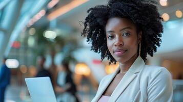 Woman Sitting in Front of Laptop Computer photo