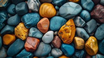 Diverse Collection of Colorful Rocks and Stones photo