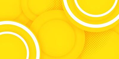 yellow color contrast banner. A bright yellow, Abstract background in hipster futuristic graphic illustration. Yellow background with white circles. vector