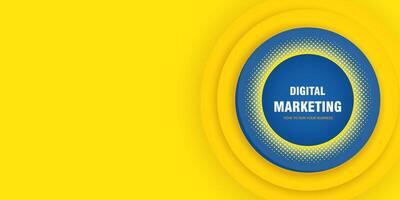 A bright yellow, blue poster design stands out with its vibrant colors. Blue and yellow Banner concepts design for a vibrant and abstract background. vector