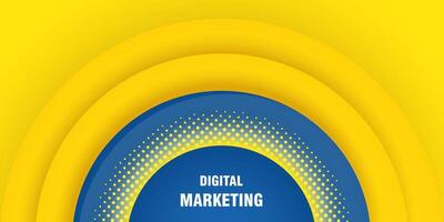 The design includes a combination of yellow and blue halftone patterns. A bright yellow, blue poster design stands out with its vibrant colors. Blue and yellow Banner vector