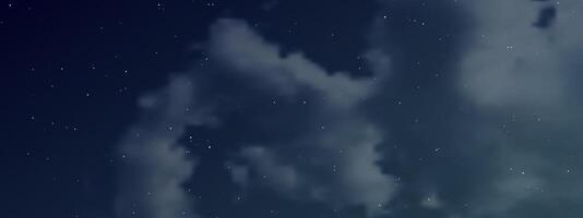 Night sky with clouds and many stars vector