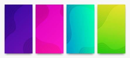 Modern colorful gradient background with wave lines vector