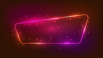 Neon frame with shining effects and sparkles vector