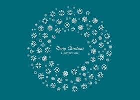 Merry Christmas background with snowflakes in circle vector